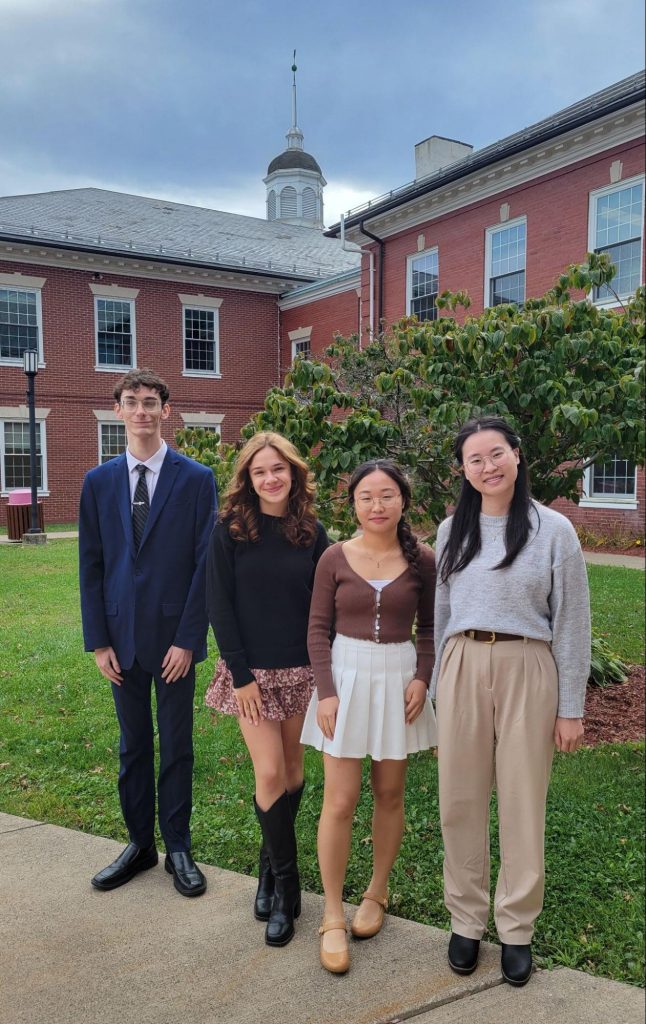 Corey Buchman, Isabelle Wells, Diane Kim, and Winni Zheng were selected for the College Board’s National First-Generation Recognition Program. Pictured from left to right: Corey Buchman, Isabelle Wells, Diane Kim, and Winni Zheng.